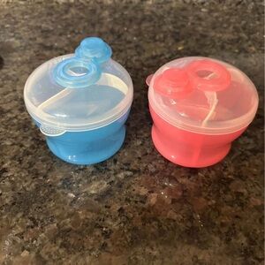 Blue and Pink Munchkin Formula Containers